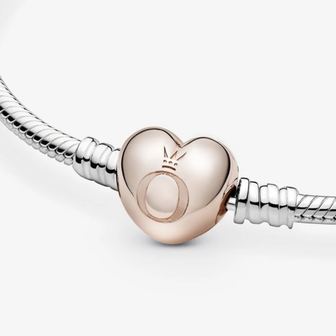 PANDORA Moments Snake Chain Bracelet (Heart Clasp 14K rose-gold plated, Silver Sterling) - Vòng/lắc bạc 925, khoá tim mạ vàng hồng 14k, dáng mềm - JEWELRY