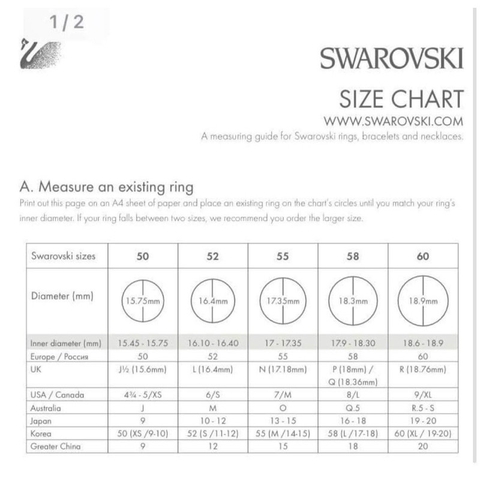 SWAROVSKI Angelic ring (Round cut, White, Rhodium plated) - RINGS - Nhẫn pha lê trắng - JEWELRY