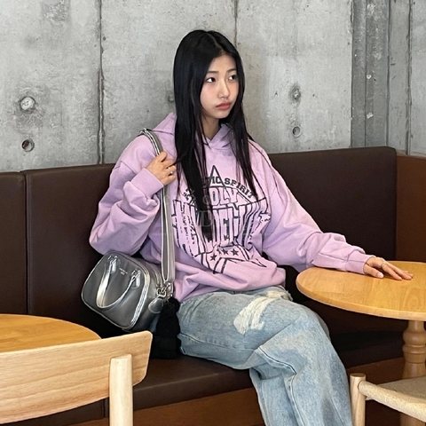 TÚI TOTE ADLV ENAMEL BOWLING GREY BẠC