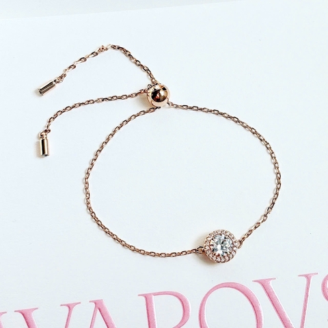 SWAROVSKI Una Angelic bracelet (Round cut, Pavé, White, Rose gold-tone plated) - Vòng, lắc tay pha lê trắng - JEWELRY BRACELET