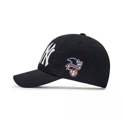 MLB League Logo Unstructured Ball Cap NY Black - Mũ lưỡi trai, nón kết màu đen