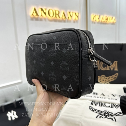 MCM CROSS BLACK BAG TÚI ĐEO CHÉO HAI NGĂN ĐEN