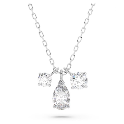 SWAROVSKI Attract pendant (Mixed cuts, Cluster, White, Rhodium plated) - Dây cổ, dây chuyền pha lê trắng - JEWELRY NECKLACE