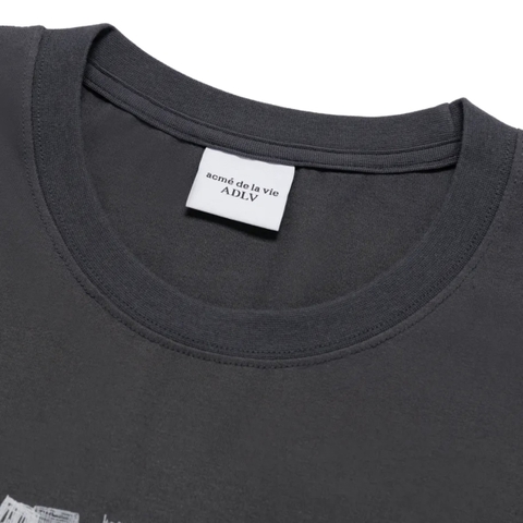 ÁO ADLV CRAYON DRAWING CHARCOAL T-SHIRT - Áo thun cổ tròn tay lỡ, màu than chì