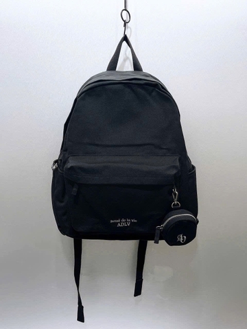 ADLV BASIC LOGO SIMPLE COTTON BACKPACK Black - Cặp, Balo màu đen