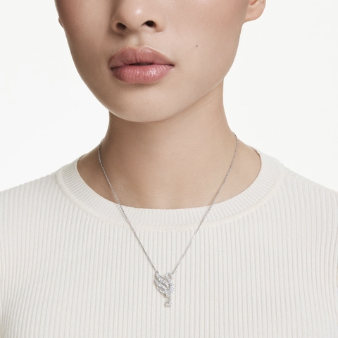 SWAROVSKI Swan pendant (Swan, White, Rhodium plated) - Dây cổ, chuyền thiên nga, pha lê trắng - JEWELRY NECKLACE