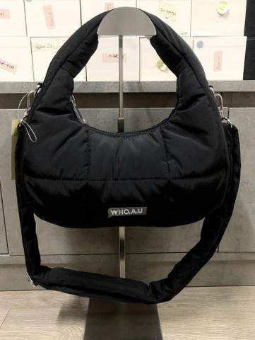 TÚI WHOAU PADDED HOBO BLACK BAG - TÚI XÁCH PHAO MÀU ĐEN