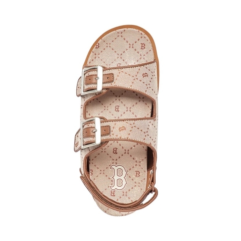 Giày MLB Double sandals jacquard diamond monogram Boston Red Sox