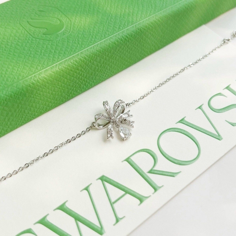 SWAROVSKI Volta bracelet (Bow, White, Rhodium plated) - Vòng/lắc tay hình nơ trắng - JEWELRY