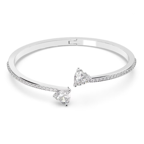 SWAROVSKI Attract Soul bangle (Heart, White, Rhodium plated) BRACELET - Vòng/lắc tay pha lê trắng - JEWELRY