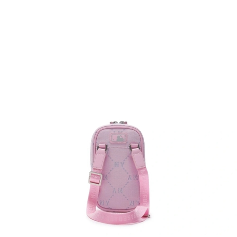 Túi MLB Diamond Monogram Phone Pouch New York Yankees Pink crossbody bag - TÚI ĐEO CHÉO MÀU HỒNG