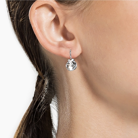 CHÍNH HÃNG - SWAROVSKI Bella V drop earrings (Round cut, White, Rhodium plated) - Khuyên tai, đính pha lê trắng - JEWERY