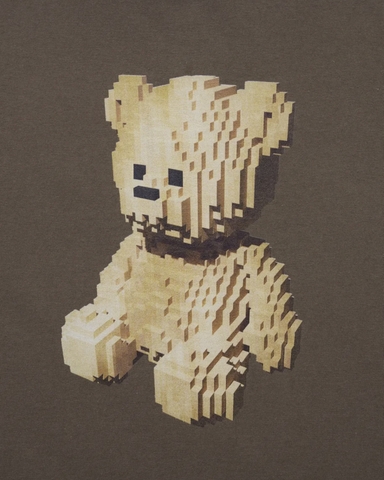 ÁO ADLV BLOCK BEAR CACAO T-SHIRT - Áo thun cổ tròn tay lỡ, hình gấu, màu nâu cacao