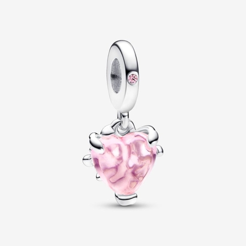 PANDORA Pink Family Tree & Heart Dangle Charm (Silver Sterling, Zirconia) - Hạt trang trí vòng tay hình trái tim, bạc 925, đá CZ hồng