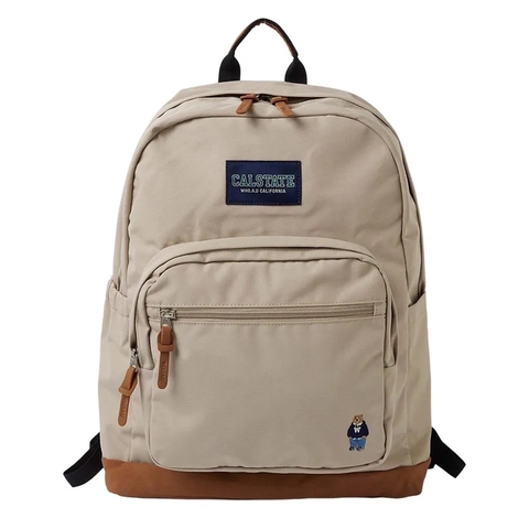 WHOAU Steve Bear Calstate Backpack Beige - Balo, cặp màu be