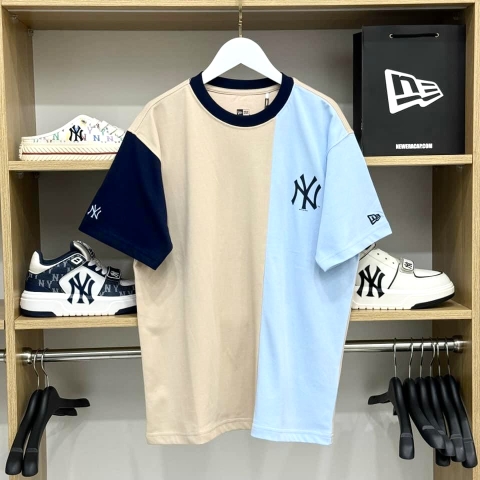 Áo New Era New York NY BEIGE BLUE T-Shirt