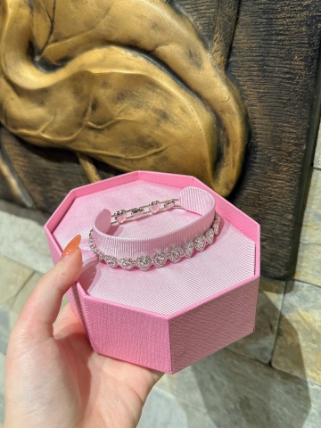 CHÍNH HÃNG - SWAROVSKI x Ariana Grande - Tennis bracelet (Mixed cuts, Heart, White, Rhodium plated) - Vòng, lắc tay, đính đá pha lê đa trắng, trái tim - JEWELRY BRACELET