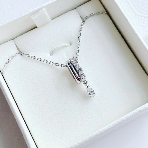 SWAROVSKI Dextera pendant (Mixed cuts, White, Rhodium plated) - Dây cổ, chuyền, đính đá pha lê trắng - JEWELRY NECKLACE