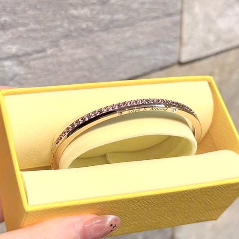 SWAROVSKI Connexus bangle (Round cut, `Love is around`, Pink, Rose gold-tone plated) - Vòng, lắc tay, đính mix pha lê hồng - JEWELRY BRACELET