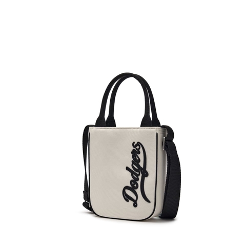 Túi MLB Varsity Cursive Denim Mini Cross Bag LA Dodgers White - Túi đeo chéo màu trắng, có quai xách