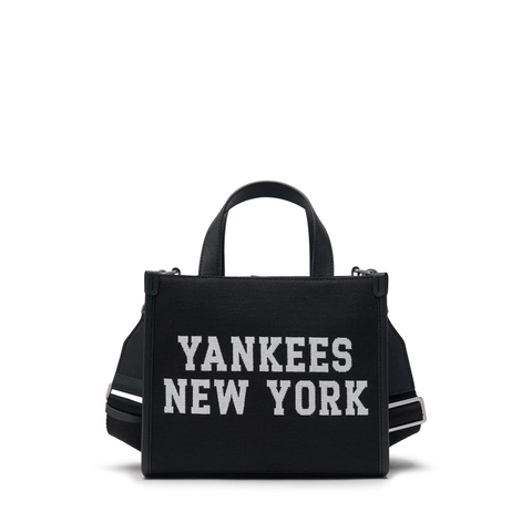 TÚI MLB Varsity jacquard small tote bag New York Yankees BLACK