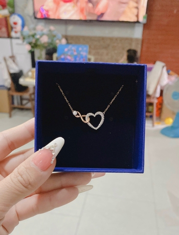 SWAROVSKI Hyperbola necklace (Infinity and heart, White, Mixed metal finish) - Dây cổ, dây chuyền, hình tim vô cực vĩnh cửu - JEWELRY NECKLACE