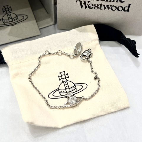 CHÍNH HÃNG - VIVIENNE WESTWOOD Reina Bracelet - Vòng, lắc tay pha lê trắng - JEWELRY