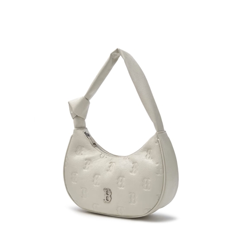 MLB Classic Monogram Crack Embo Hobo Bag Boston Red Sox WHITE - Túi xách, đeo vai màu trắng