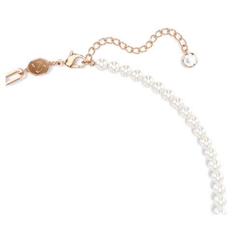 SWAROVSKI Teddy pendant (Bear, Pink, Rose gold-tone plated) - Dây cổ, dây chuyền gấu hồng mix ngọc trai - JEWELRY NECKLACE