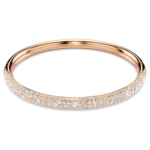 SWAROVSKI Sublima bangle (Snow pavé, White, Rose gold-tone plated) - Vòng, lắc tay màu vàng hồng, pha lê trắng - JEWELRY