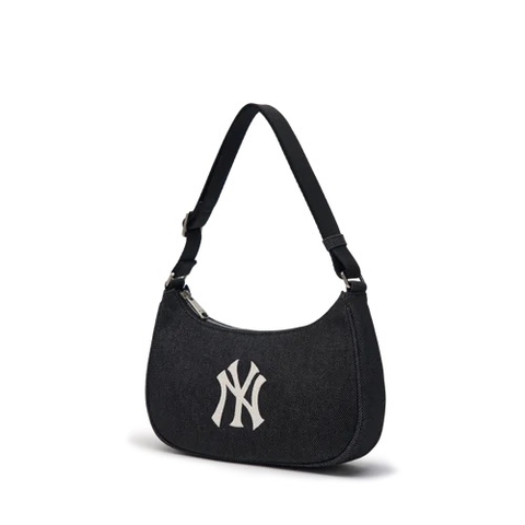 Túi MLB Hobo Denim Basic NY Newyork Yankees Black - Túi xách, đeo vai màu đen