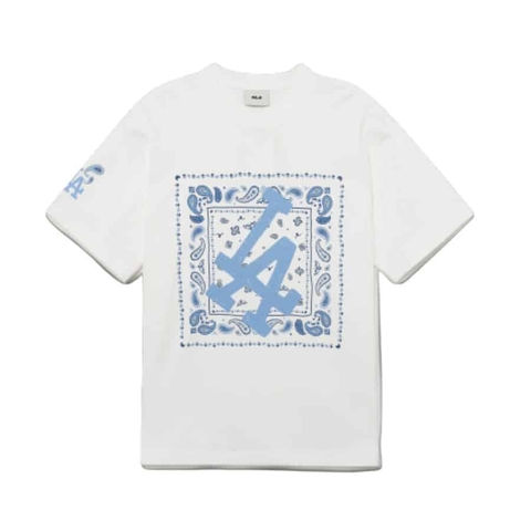 Áo thun MLB Paisley Big Logo LA Dodgers 3ATSI0133-07WHS (mặt sau trơn)