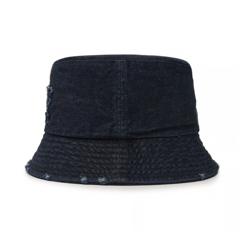 Mũ MLB Basic Coopers Denim Bucket Hat New York Yankees Dark Blue - Mũ vành tròn màu xanh đậm