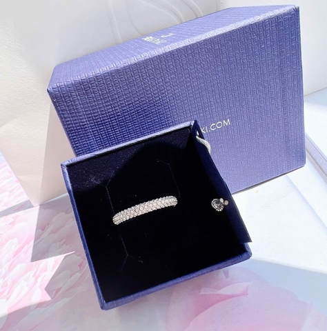 SWAROVSKI Dextera stone ring (White, Rhodium plated) - RINGS - Nhẫn tròn, pha lê trắng - JEWELRY