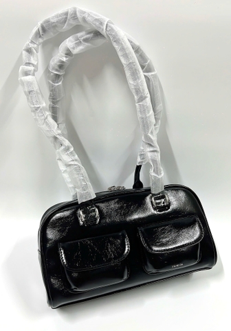 STAND OIL CHUBBY BAG - BLACK - Túi xách, đeo vai màu đen bóng