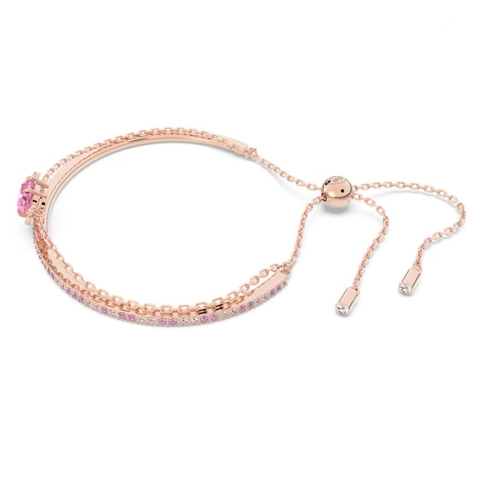 SWAROVSKI Gema 520 bangle (Candy, Pink, Rose gold-tone plated) - Vòng/lắc tay pha lê, kẹo hồng - JEWELRY BRACELET