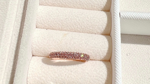 SWAROVSKI Stone ring (Pink, Rose gold-tone plated) - RINGS - Nhẫn kiểu đá pha lê hồng - SWAROVSKI JEWELRY