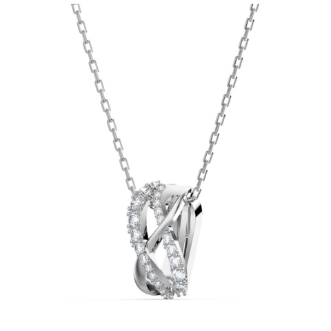 SWAROVSKI Twist Rows Pendant (White, Rhodium plated) - Dây cổ, dây chuyền pha lê trắng - JEWELRY NECKLACE