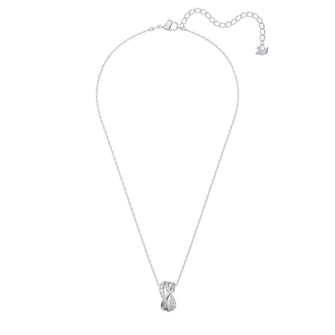 SWAROVSKI Twist Rows Pendant (White, Rhodium plated) - Dây cổ, dây chuyền pha lê trắng - JEWELRY NECKLACE