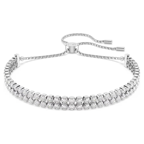 SWAROVSKI Matrix Tennis bracelet (Round cut, White, Rhodium plated) - Vòng, lắc tay pha lê trắng - JEWELRY BRACELET