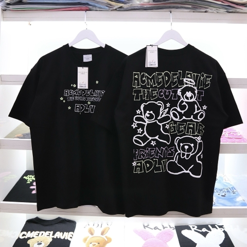 ÁO THUN ADLV BEAR FRIENDS DOODLE ARTWORK T-SHIRT BLACK - ĐEN