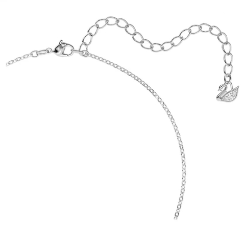 SWAROVSKI Iconic Swan pendant (Medium, Black, Rhodium plated) - Dây cổ, dây chuyền thiên nga đen, dây trắng - JEWELRY NECKLACE