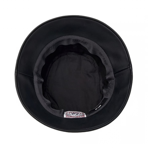 Mũ MLB Diamond Monogram Leather Bucket Hat New York Yankees Black - Mũ vành tròn, chất da, màu đen