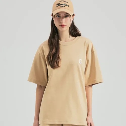Áo MLB Cleveland Guardians C Basic Beige T-Shirt