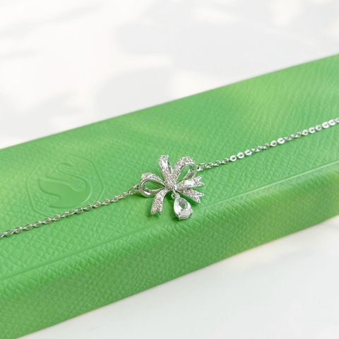 SWAROVSKI Volta bracelet (Bow, White, Rhodium plated) - Vòng/lắc tay hình nơ trắng - JEWELRY