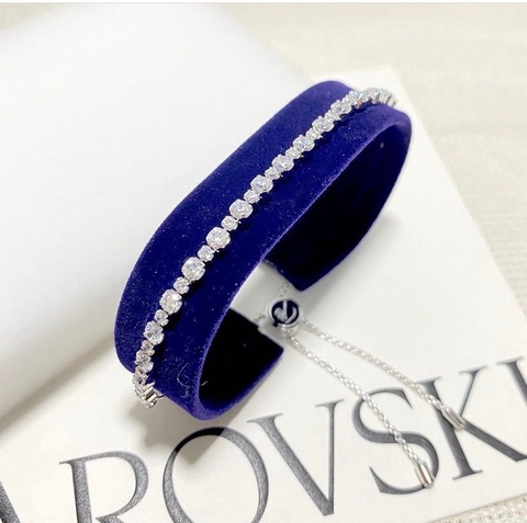 SWAROVSKI Subtle bracelet (Round cut, WHITE, Rhodium plated) - Vòng/lắc tay pha lê trắng - JEWELRY