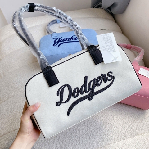 Túi MLB Varsity Cursive Denim Shoulder Bag Pink/Blue/White - Túi xách, đeo vai màu hồng/xanh/trắng
