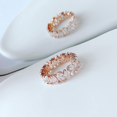 SWAROVSKI Vittore ring (Drop cut, White, Rose gold-tone plated) - RINGS - Nhẫn pha lê cắt giọt - SWAROVSKI JEWELRY