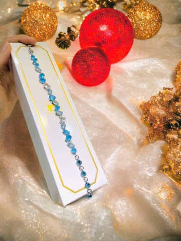 SWAROVSKI Gema bracelet (Mixed cuts, Blue, Rhodium plated) - Vòng/lắc tay SWAROVSKI - JEWELRY