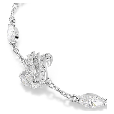 SWAROVSKI Swan bracelet (Mixed cuts, White, Rhodium plated) - Vòng/lắc tay, pha lê trắng, thiên nga - JEWELRY BRACELET